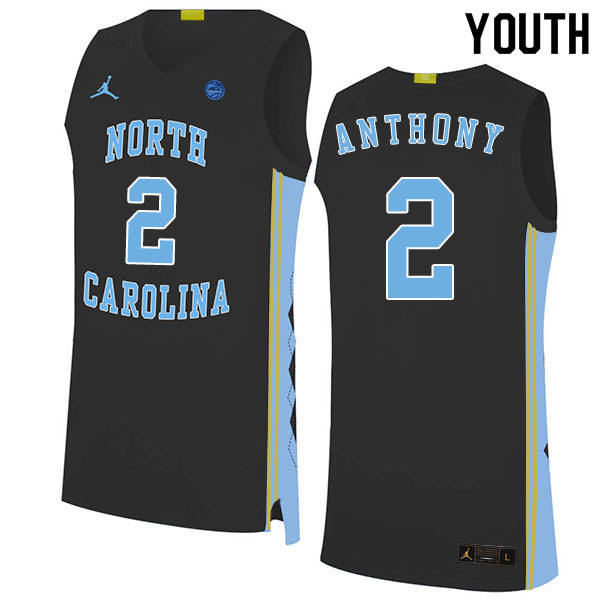 2020 Youth #2 Cole Anthony North Carolina Tar Heels College Basketball Jerseys Sale-Black